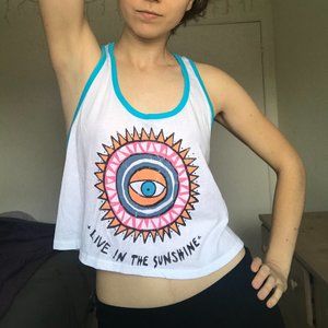 Rare! Brand New! Spiritual Gangster Eye Live In The Sunshine Racerback Crop Tank